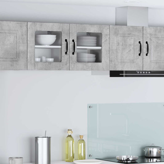 Nástěnná Skleněná Skříň Porto 2 Pcs Betonově Šedá
