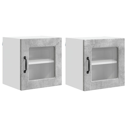 Nástěnná Skleněná Skříň Porto 2 Pcs Betonově Šedá