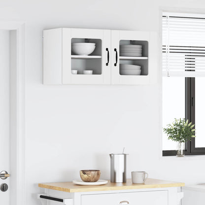 Nástěnná Skleněná Skříň Porto 2 Pcs Vysoce Lesklá Bílá