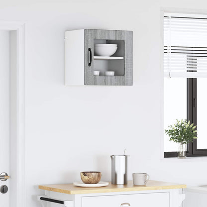 Nástěnná Skleněná Skříň Porto 2 Pcs Šedá Sonoma