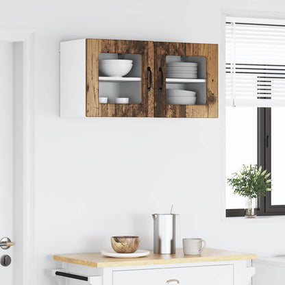 Nástěnná Skleněná Skříň Porto 2 Pcs Staré Dřevo