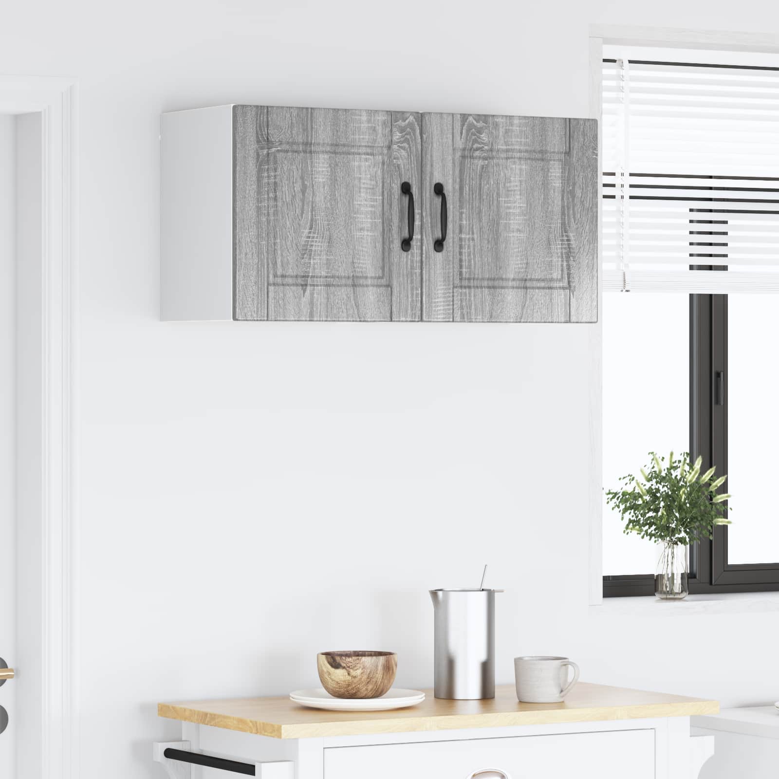 Nástěnná Skříňka Porto 2 Pcs Šedá Sonoma Kompozitní Dřevo