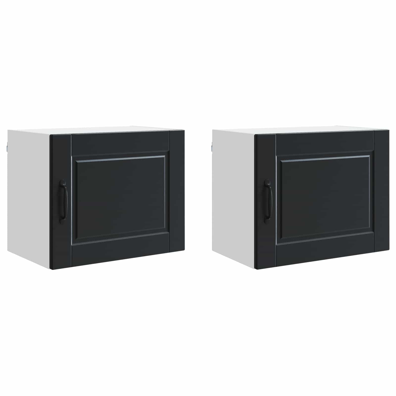 Nástěnná Skříňka Porto 2 Pcs Černá Kompozitní Dřevo