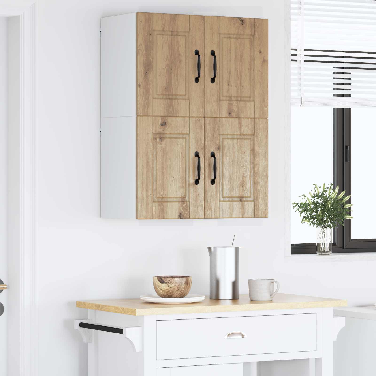 Nástěnná Skříňka Porto 2 Pcs Artisanový Dub Kompozitní Dřevo