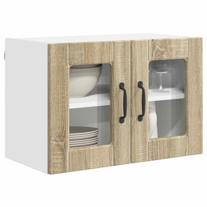 Nástěnná Skleněná Skříň Porto 2 Pcs Sonoma Dub Kompozitní Dřevo