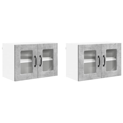 Nástěnná Skleněná Skříň Porto 2 Pcs Betonově Šedá