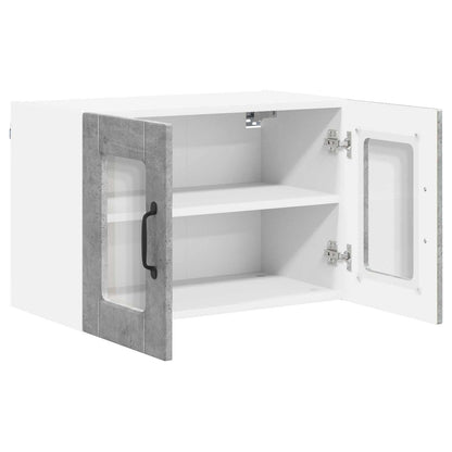 Nástěnná Skleněná Skříň Porto 2 Pcs Betonově Šedá