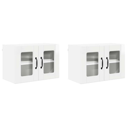 Nástěnná Skleněná Skříň Porto 2 Pcs Vysoce Lesklá Bílá