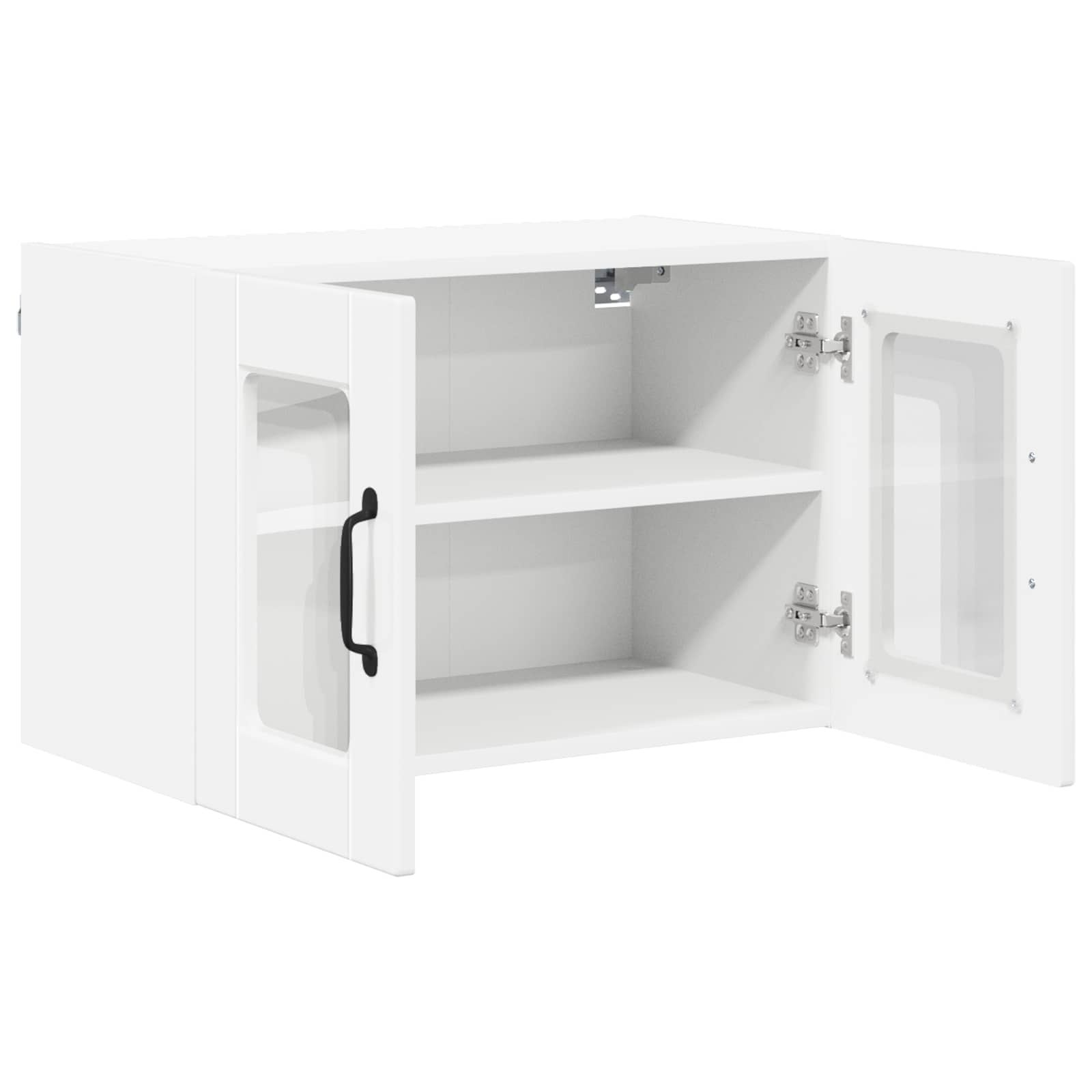 Nástěnná Skleněná Skříň Porto 2 Pcs Vysoce Lesklá Bílá