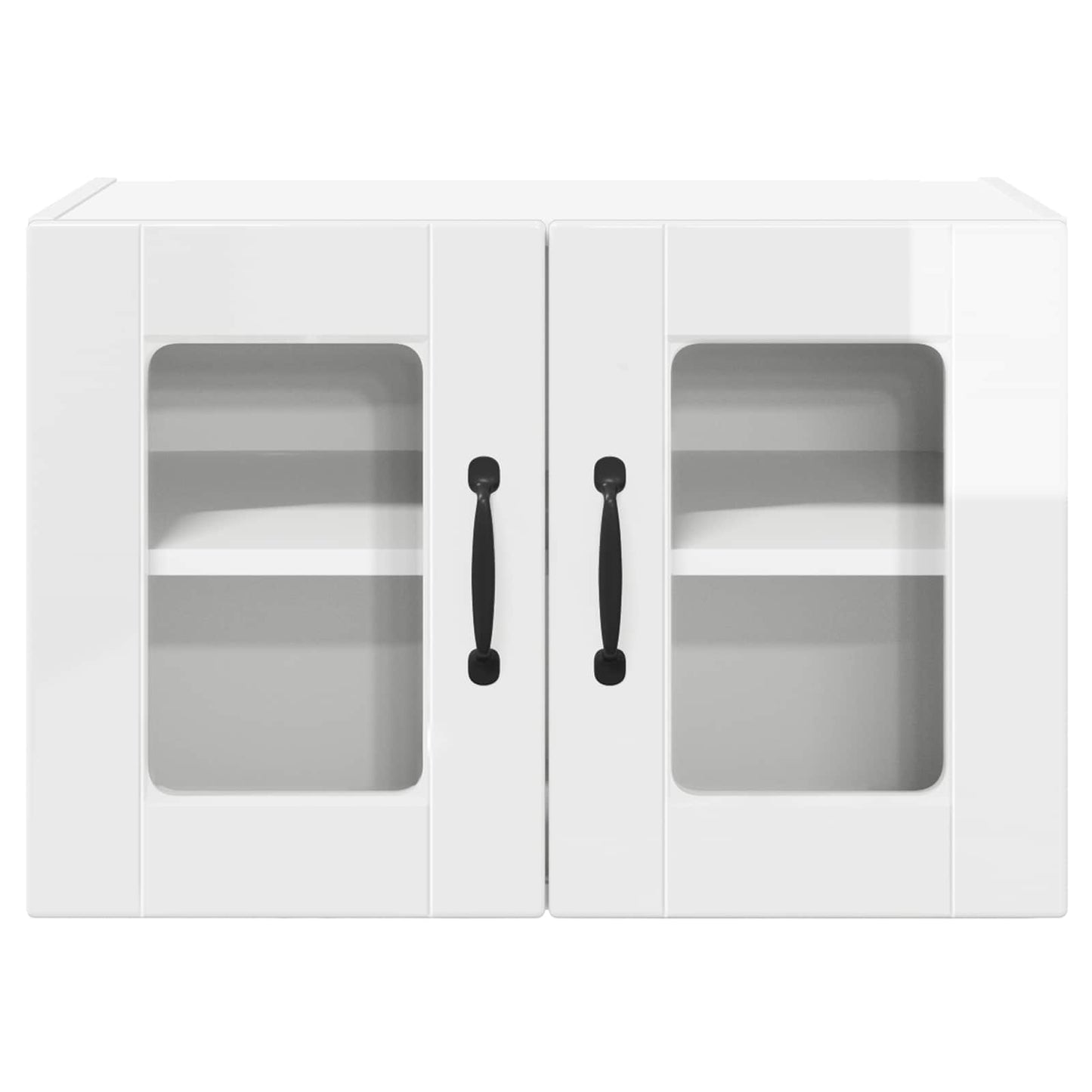 Nástěnná Skleněná Skříň Porto 2 Pcs Vysoce Lesklá Bílá