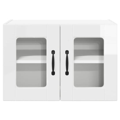 Nástěnná Skleněná Skříň Porto 2 Pcs Vysoce Lesklá Bílá
