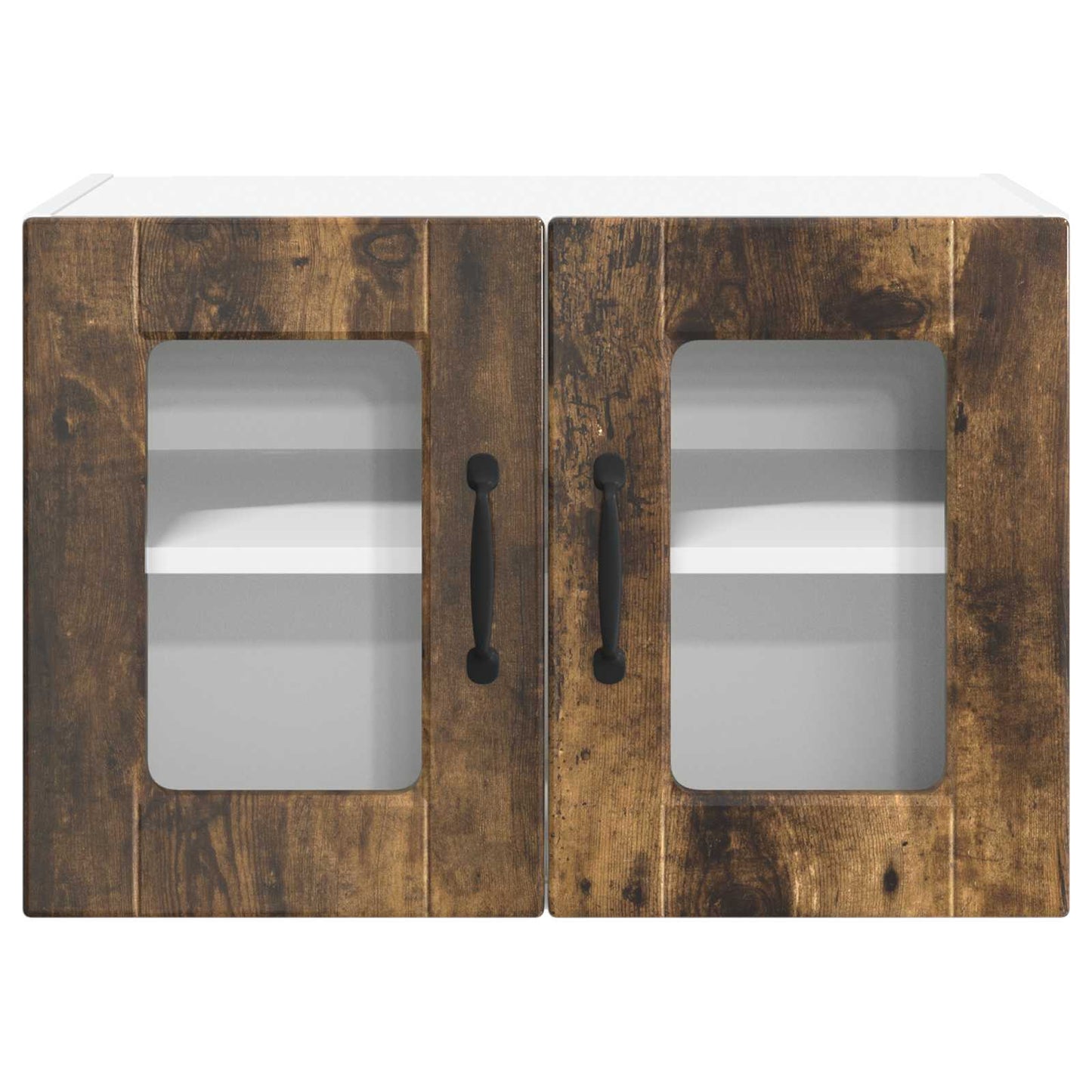 Nástěnná Skleněná Skříň Porto 2 Pcs Kouřový Dub
