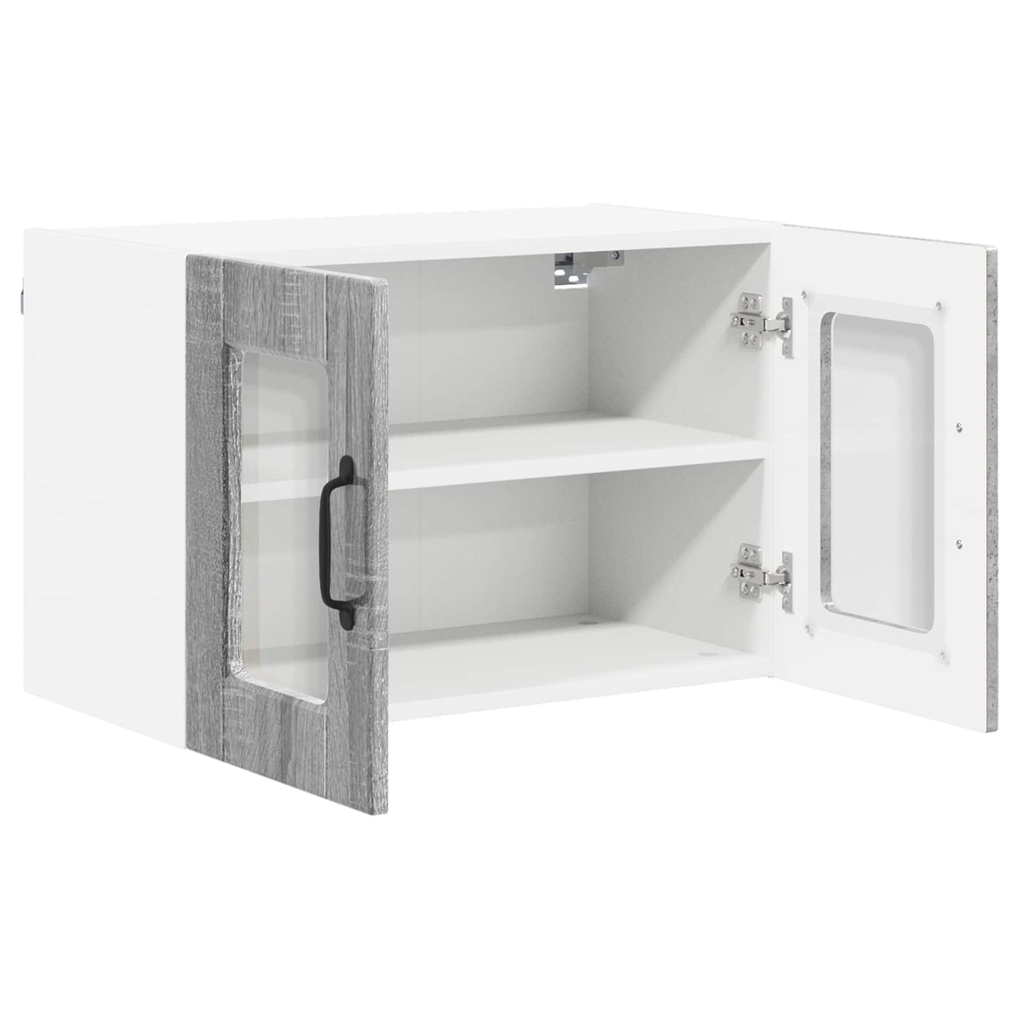 Nástěnná Skleněná Skříň Porto 2 Pcs Šedá Sonoma