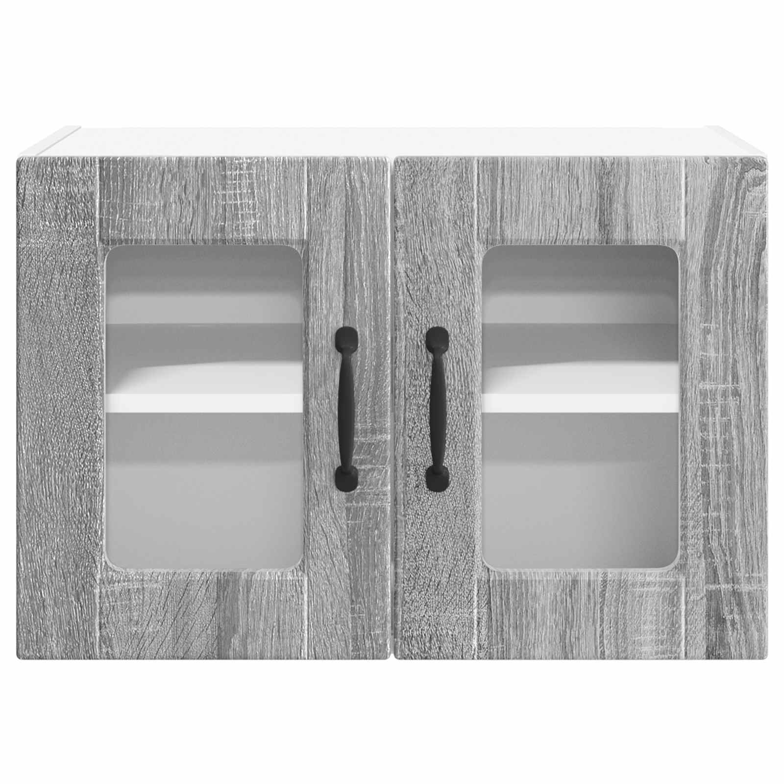 Nástěnná Skleněná Skříň Porto 2 Pcs Šedá Sonoma