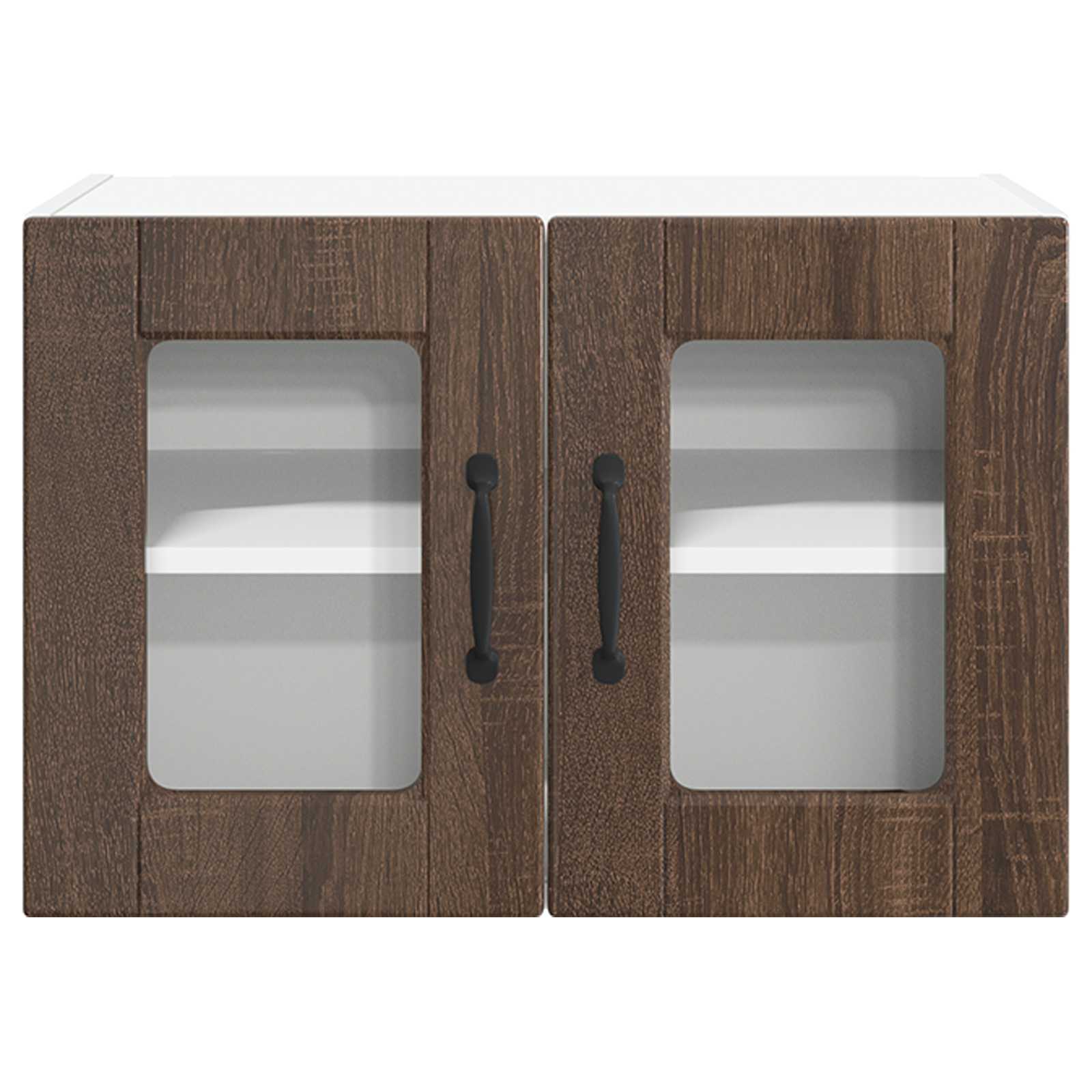 Nástěnná Skleněná Skříň Porto 2 Pcs Hnědý Dub Kompozitní Dřevo