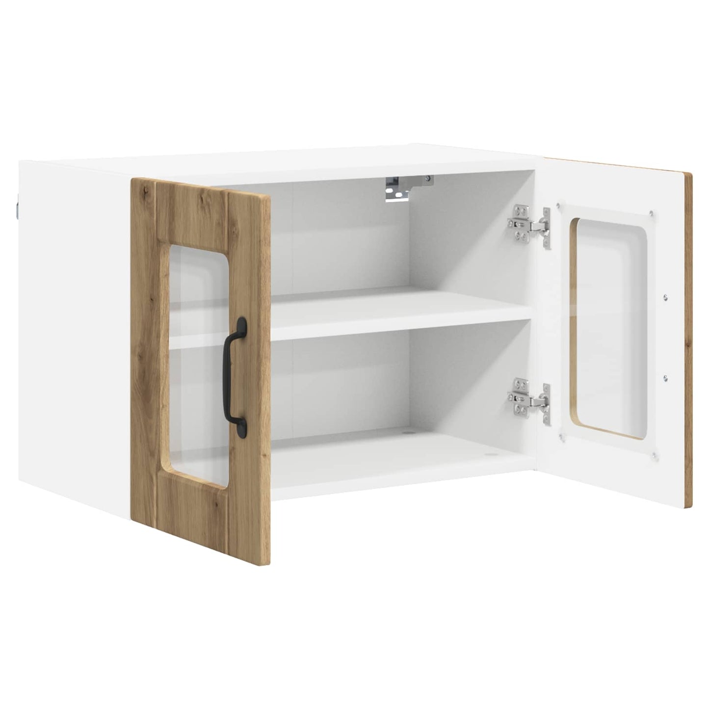 Nástěnná Skleněná Skříň Porto 2 Pcs Artisanový Dub