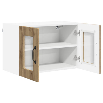 Nástěnná Skleněná Skříň Porto 2 Pcs Artisanový Dub