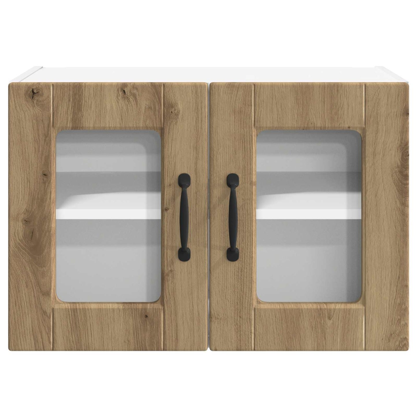 Nástěnná Skleněná Skříň Porto 2 Pcs Artisanový Dub