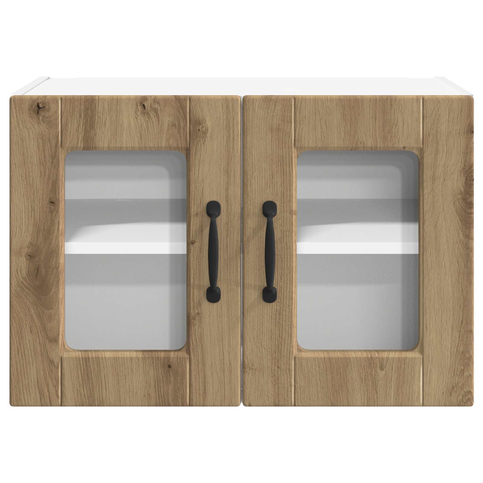 Nástěnná Skleněná Skříň Porto 2 Pcs Artisanový Dub