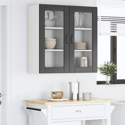 Nástěnná Skleněná Skříň Porto 2 Pcs Černá Kompozitní Dřevo