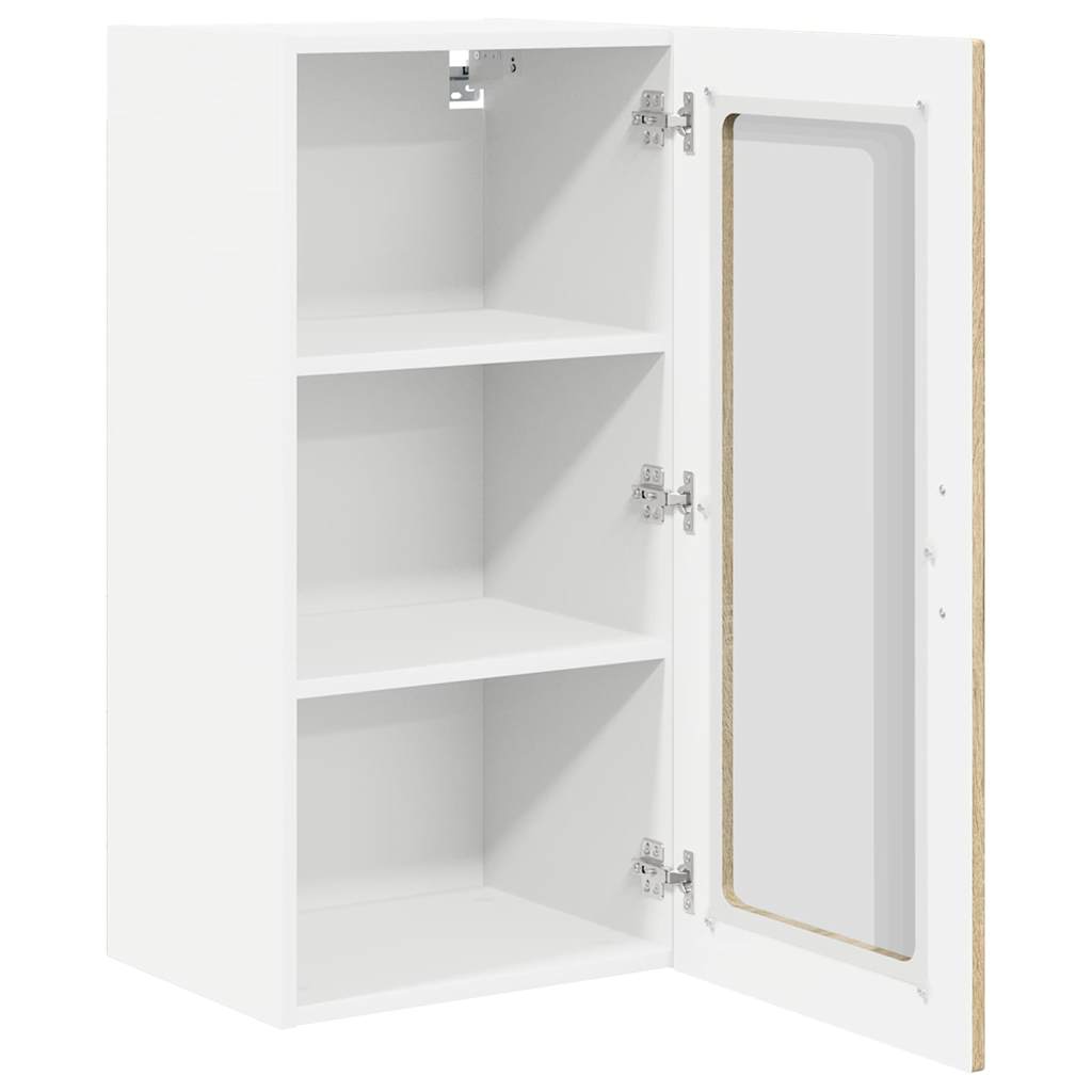 Nástěnná Skleněná Skříň Porto 2 Pcs Sonoma Dub Kompozitní Dřevo