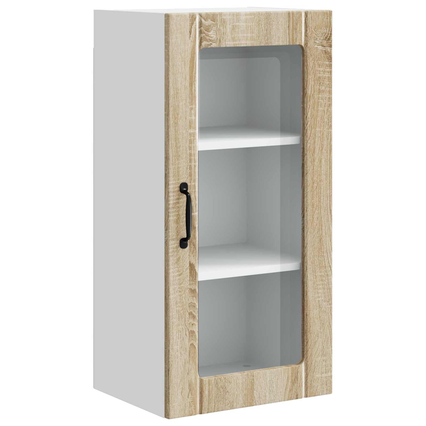 Nástěnná Skleněná Skříň Porto 2 Pcs Sonoma Dub Kompozitní Dřevo