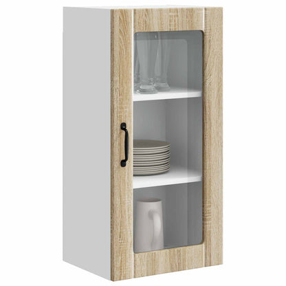 Nástěnná Skleněná Skříň Porto 2 Pcs Sonoma Dub Kompozitní Dřevo