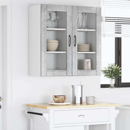 Nástěnná Skleněná Skříň Porto 2 Pcs Betonově Šedá