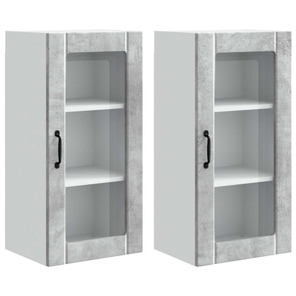Nástěnná Skleněná Skříň Porto 2 Pcs Betonově Šedá