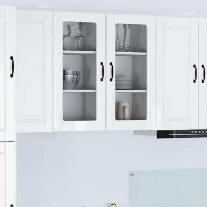 Nástěnná Skleněná Skříň Porto 2 Pcs Vysoce Lesklá Bílá