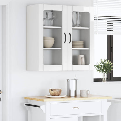 Nástěnná Skleněná Skříň Porto 2 Pcs Vysoce Lesklá Bílá