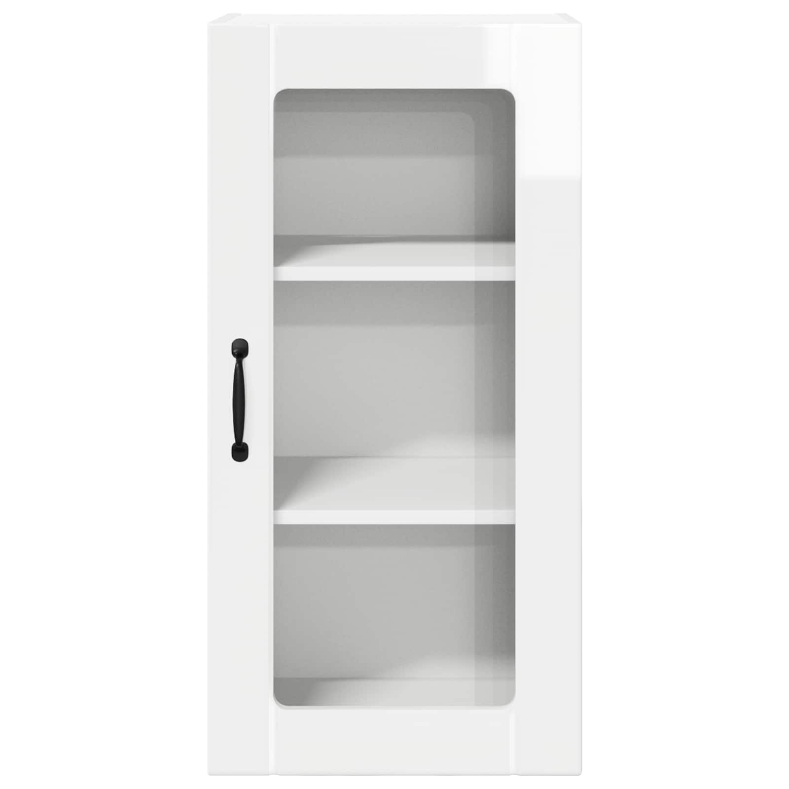 Nástěnná Skleněná Skříň Porto 2 Pcs Vysoce Lesklá Bílá