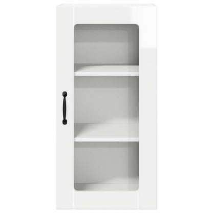 Nástěnná Skleněná Skříň Porto 2 Pcs Vysoce Lesklá Bílá