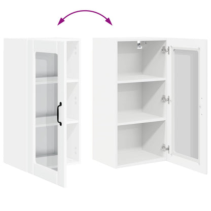 Nástěnná Skleněná Skříň Porto 2 Pcs Vysoce Lesklá Bílá