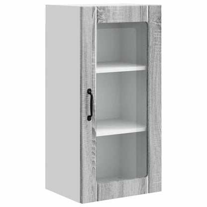 Nástěnná Skleněná Skříň Porto 2 Pcs Šedá Sonoma