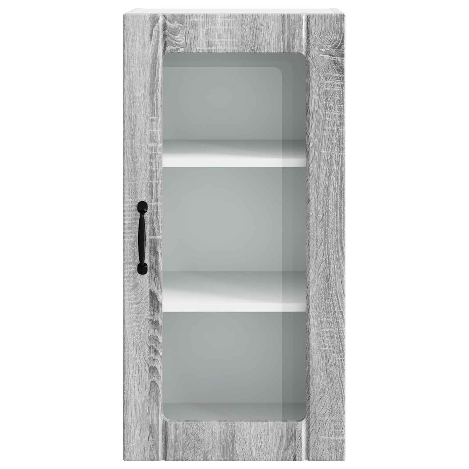 Nástěnná Skleněná Skříň Porto 2 Pcs Šedá Sonoma