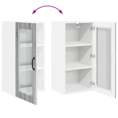 Nástěnná Skleněná Skříň Porto 2 Pcs Šedá Sonoma