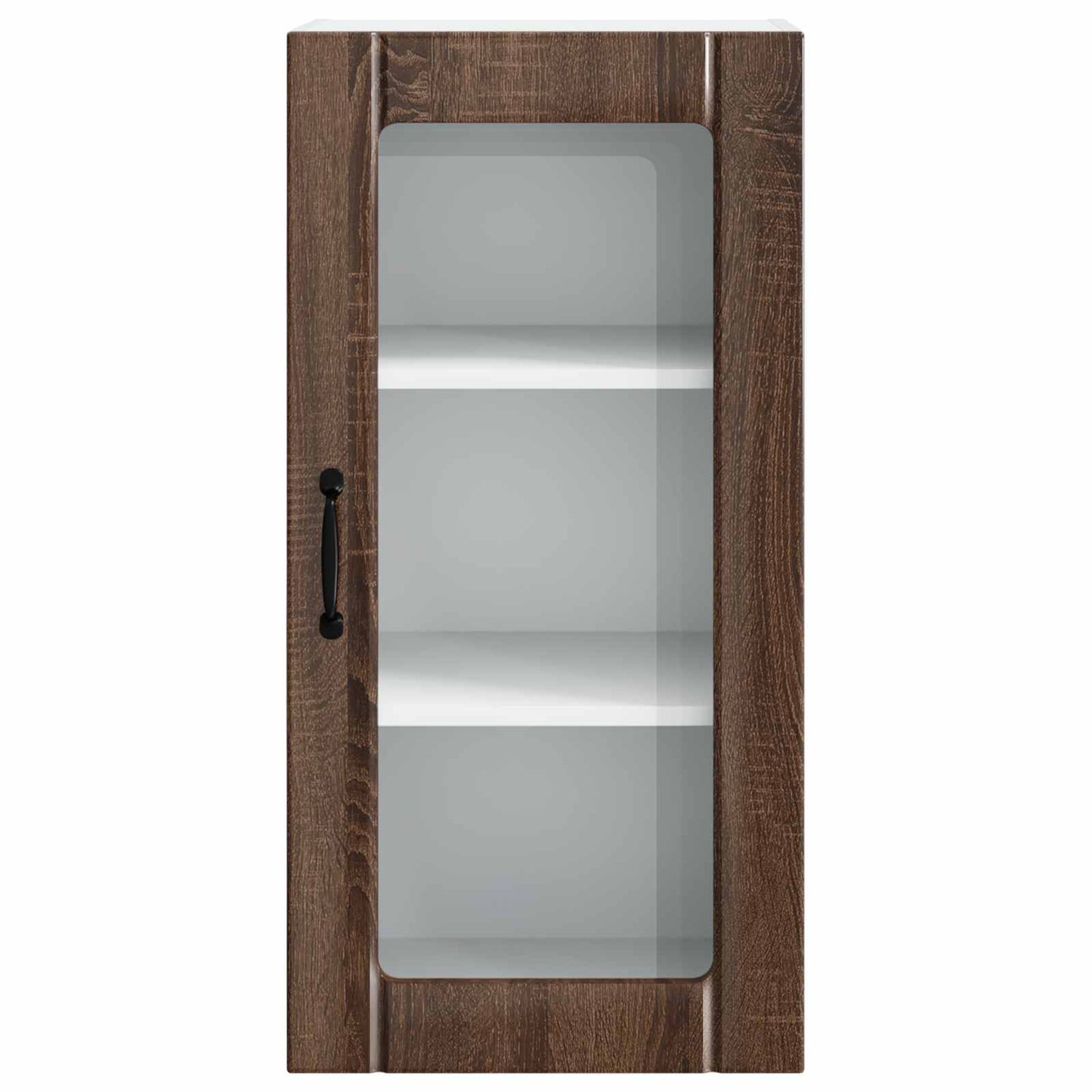 Nástěnná Skleněná Skříň Porto 2 Pcs Hnědý Dub Kompozitní Dřevo