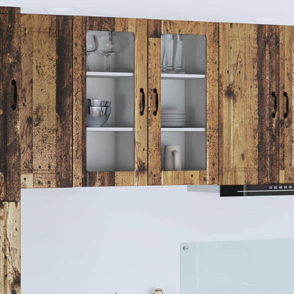 Nástěnná Skleněná Skříň Porto 2 Pcs Staré Dřevo
