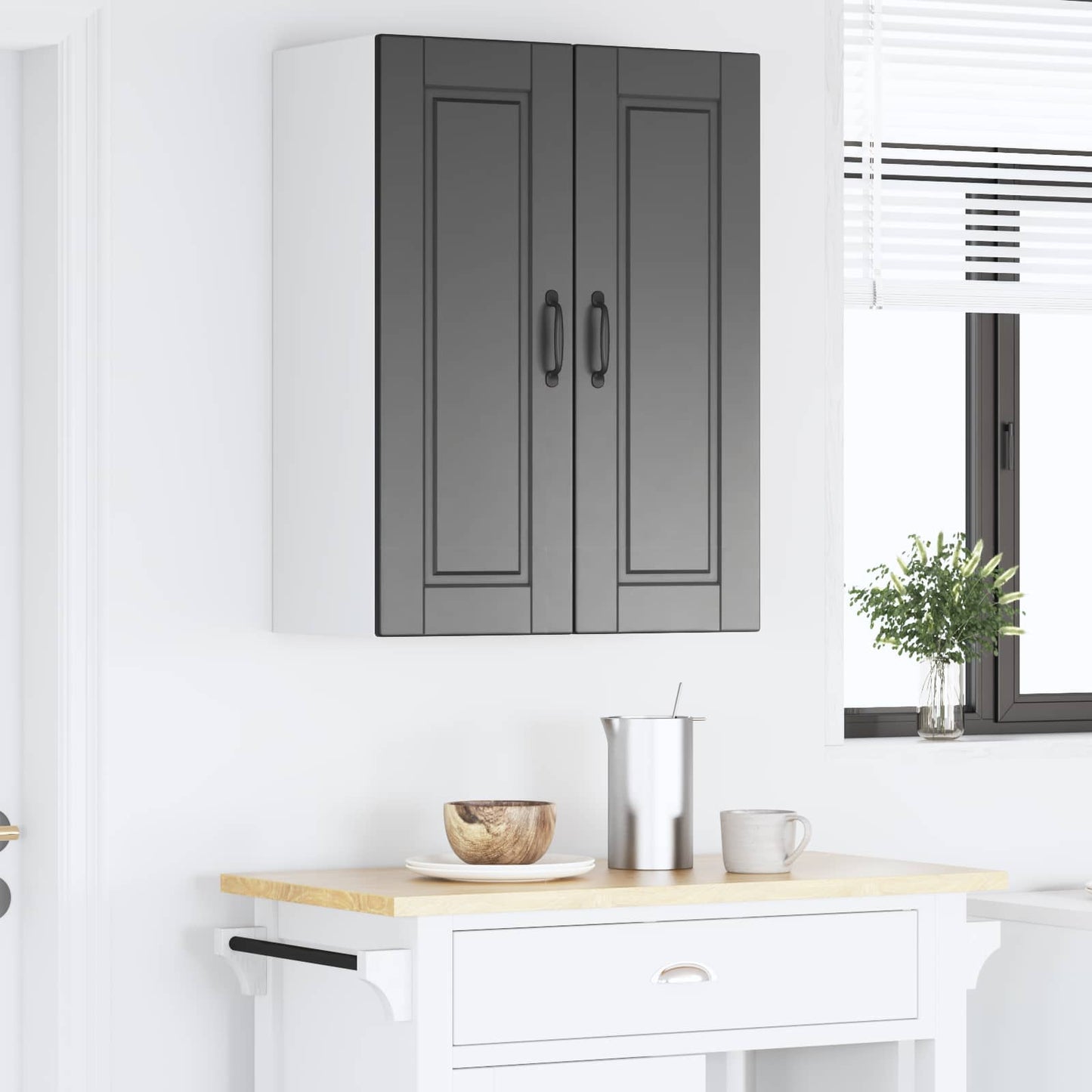 Nástěnná Skříňka Porto Černá 60 X 31 X 80 Cm Kompozitní Dřevo