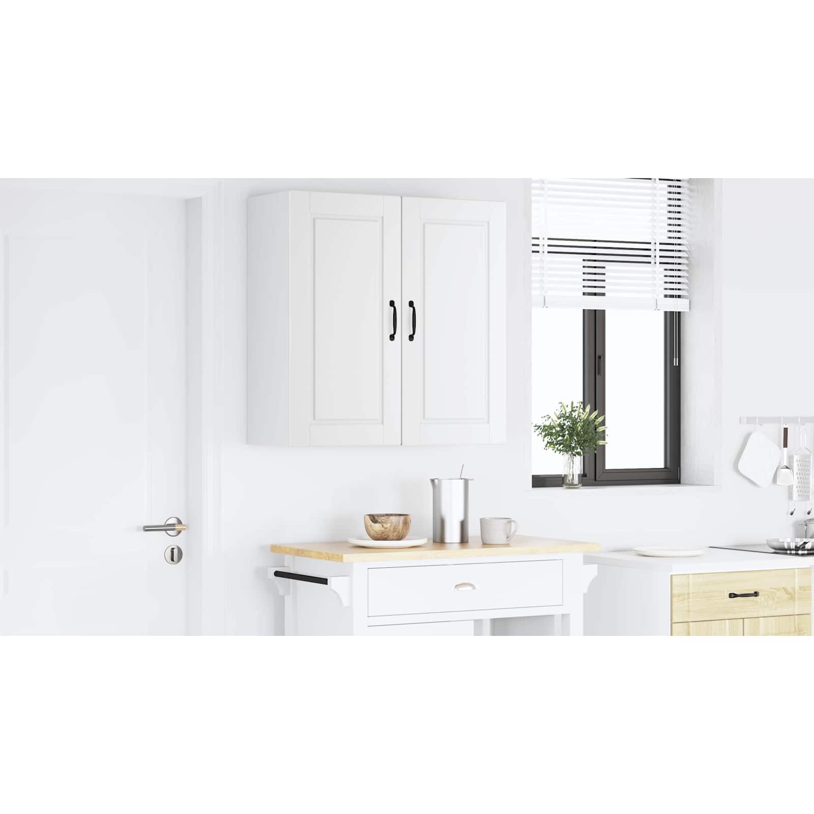 Nástěnná Skříňka Porto Bílá 80 X 31 X 80 Cm Kompozitní Dřevo