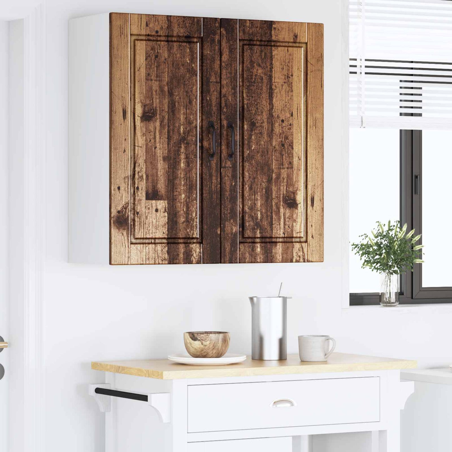 Nástěnná Skříňka Porto Staré Dřevo 80 X 31 X 80 Cm