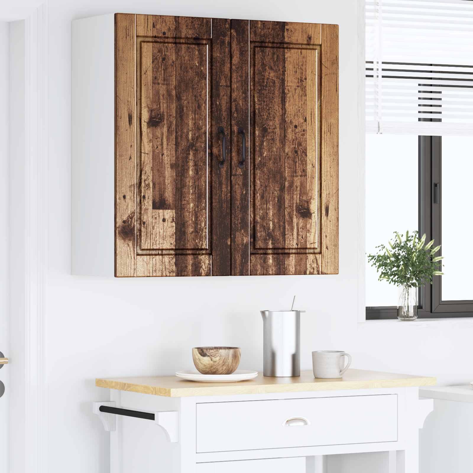 Nástěnná Skříňka Porto Staré Dřevo 80 X 31 X 80 Cm