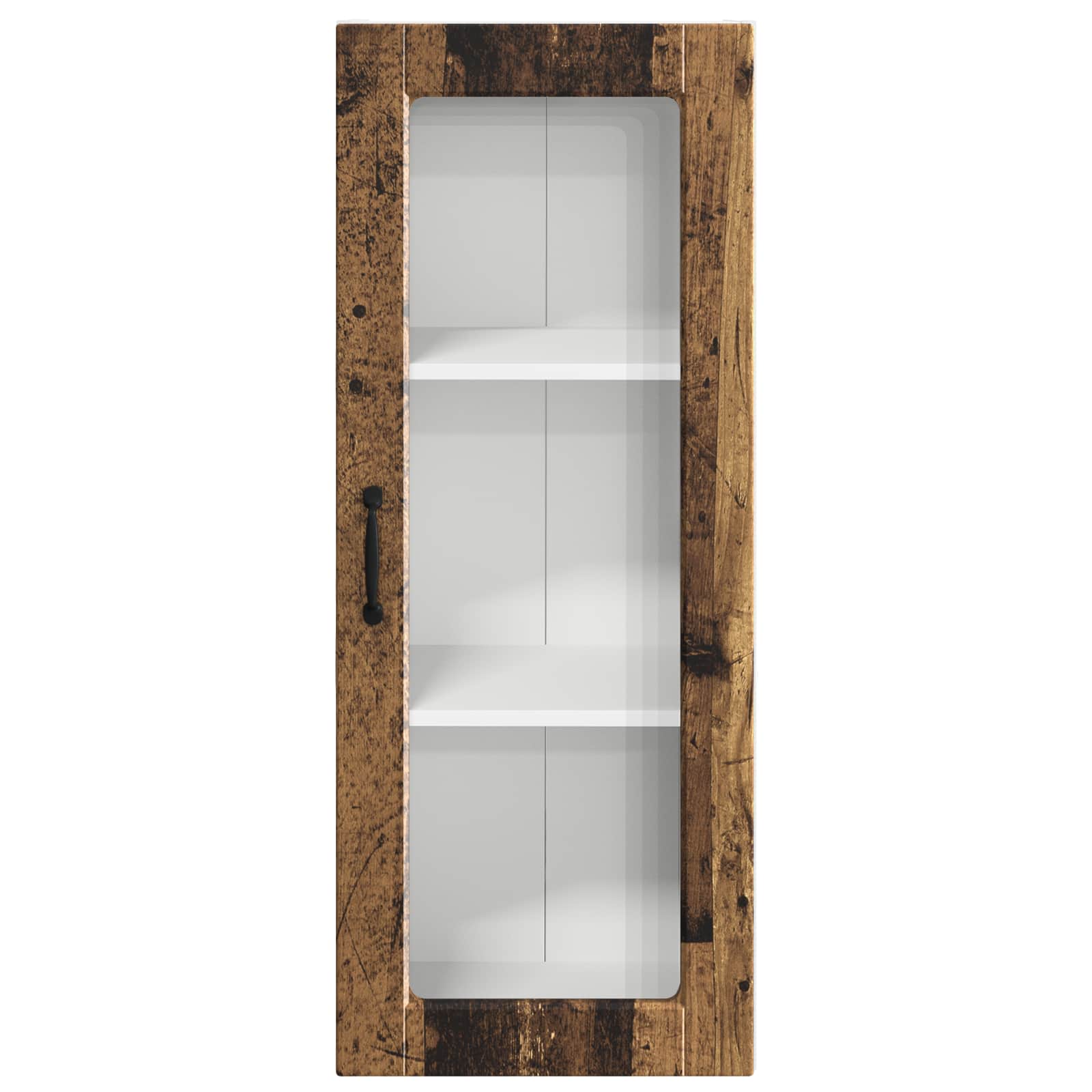 Nástěnná Skleněná Skříň Porto Staré Dřevo 40 X 31 X 100 Cm
