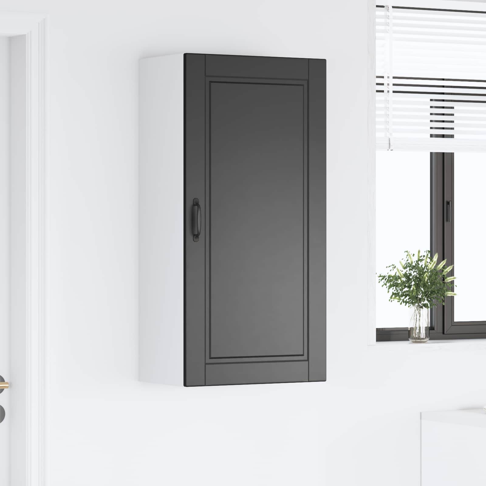 Nástěnná Skříňka Porto Černá 50 X 31 X 100 Cm Kompozitní Dřevo