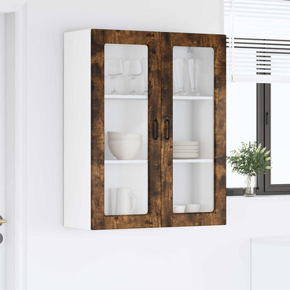 Nástěnná Skleněná Skříň Porto Kouřový Dub 80 X 31 X 100 Cm