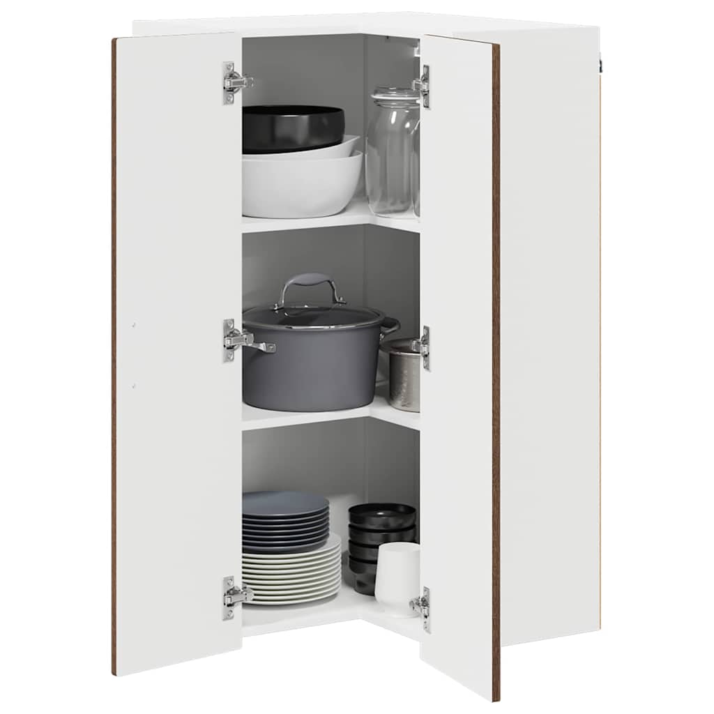 Nástěnný Roh Skříň Porto Hnědý Dub 57 X 57 X 100 Cm