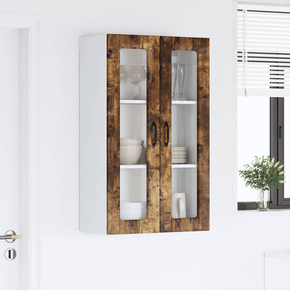 Nástěnná Skleněná Skříň Porto Kouřový Dub 60 X 31 X 100 Cm