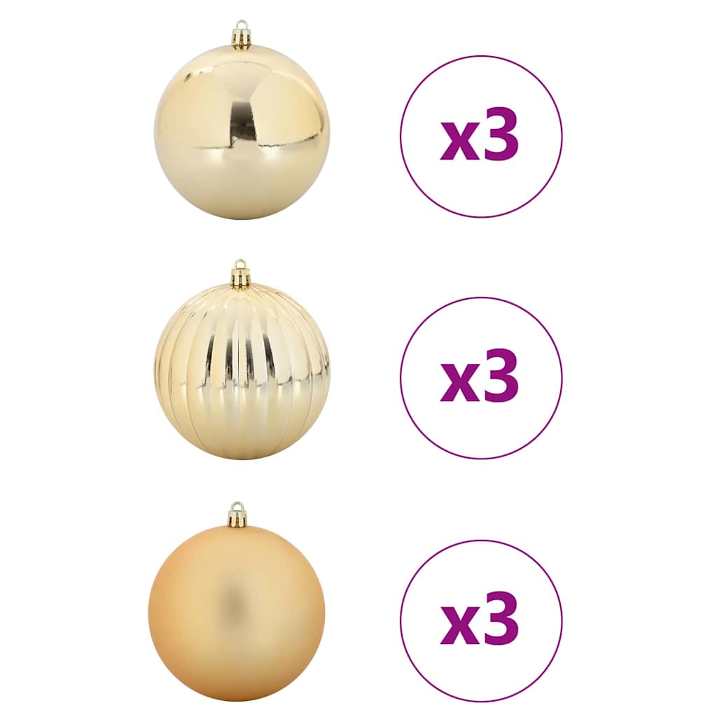 Vánoční Baňková Sada Xl 9 Ks Plast