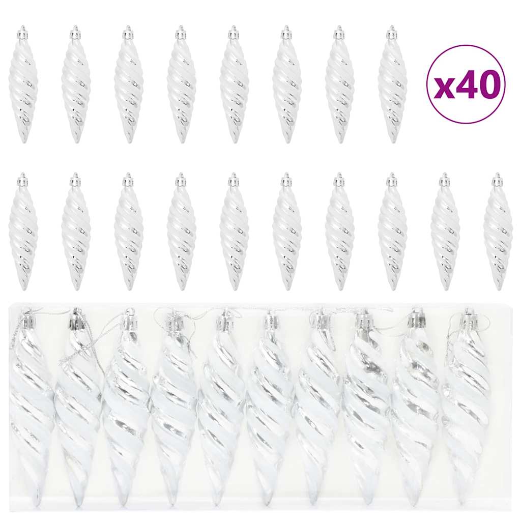 Vánoční Spirálová Koule 40 Ks 3 X 11 Cm Plast